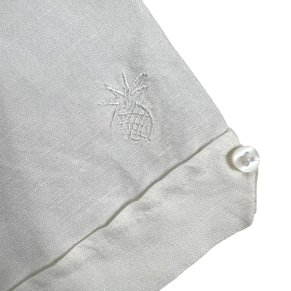 Cubavera Linen Blend Embroidered Short Sleeve Guayabera Shirt White Size L - Picture 6 of 9